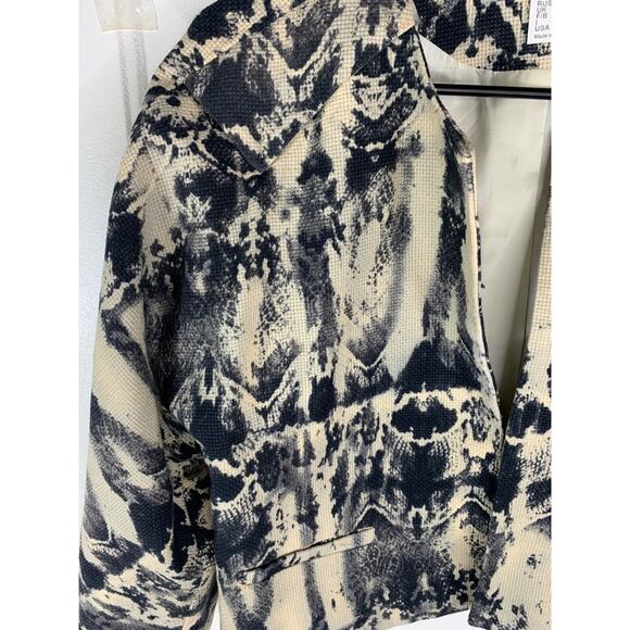 Venus Womens Snake Print Blazer Jacket Size 12 Beige & Black Textured - Picture 3 of 7